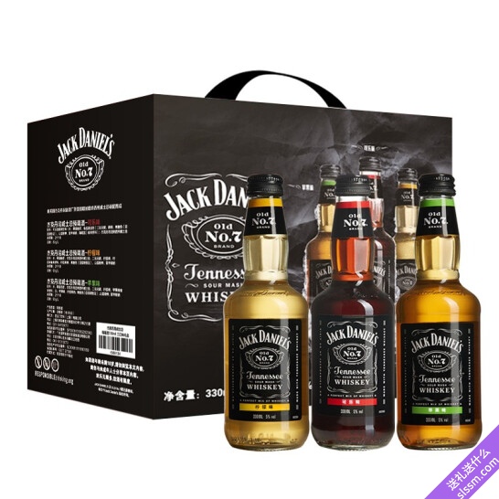 杰克丹尼(Jack Daniel`s)洋酒 威士忌 三种口味 预调酒 鸡尾酒 330ml*6瓶 礼盒装 (可乐+柠檬+苹果)